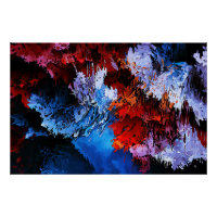 Arte Abstrato Contemporânea Vermelha Inferno Azul