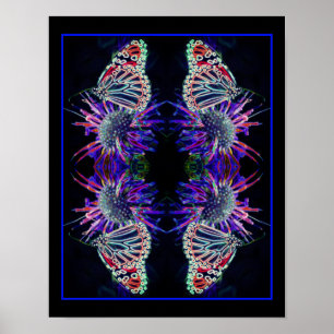 Poster Arte Abstrato de Borboleta Elétrica