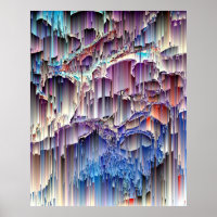Arte Abstrato de Rock, Cascata Vermelha Roxa