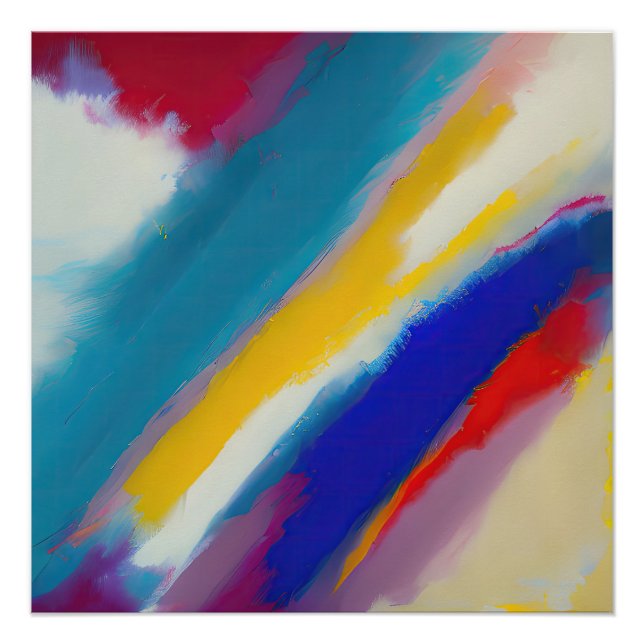 Póster Arte Abstrato do Azure Cascade (Frente)