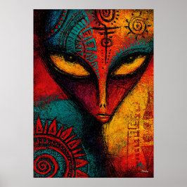 Poster Arte Abstrato Espírito Alien Cósmico – Expressioni