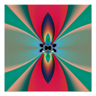Póster Arte abstrato Flor Funky