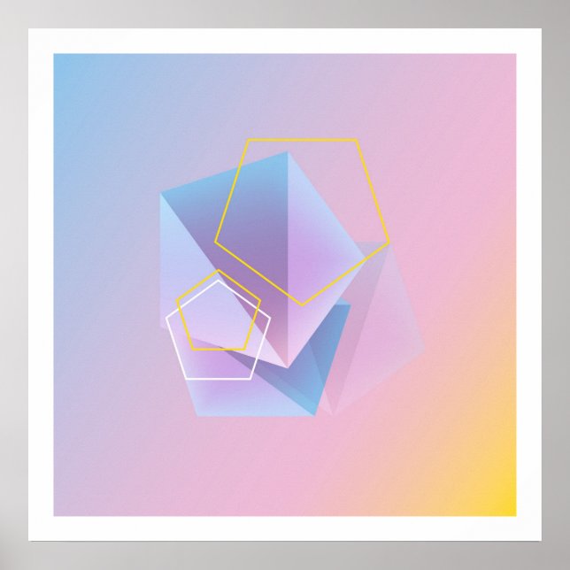 Poster Arte Abstrato Geométrica Moderna (Frente)