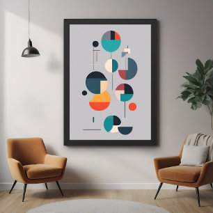 Póster Arte Abstrato Geométrica Moderna - Design minimali