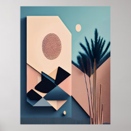 Poster Arte Abstrato minimalista moderna 3D Boho