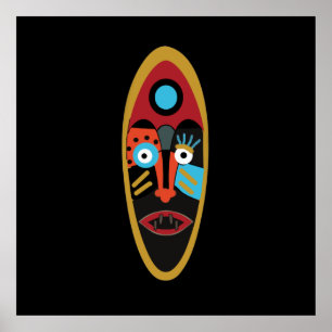 Poster arte abstrato moderna de máscara