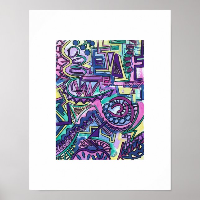 Poster Arte Abstrato pintada Gratuita (Frente)