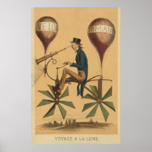 Póster Arte adiantada do ciclo do balão da ilustração