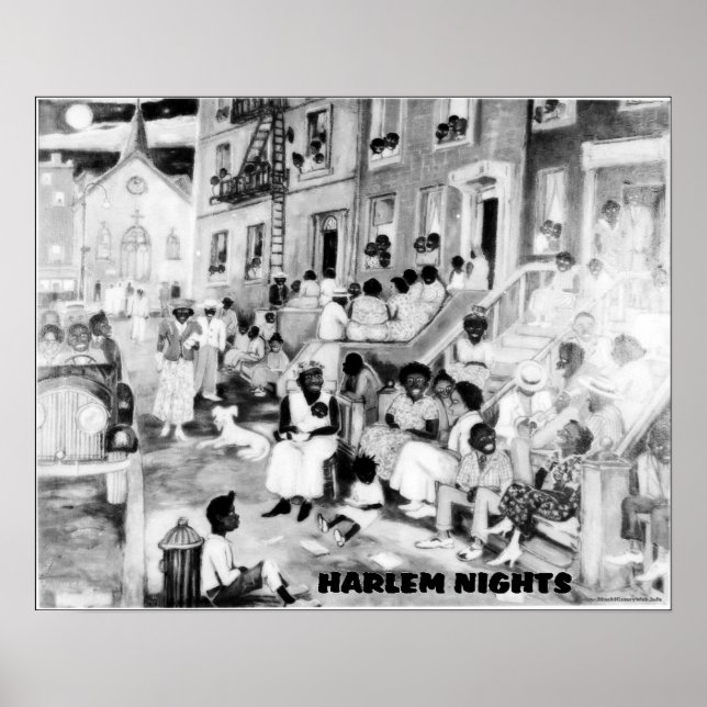 Póster Arte Afro-Americana - Noites do Harlem (Frente)
