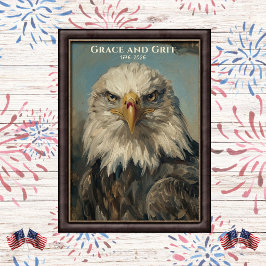 Poster Arte Águia Careca 1776 Graça e Garra