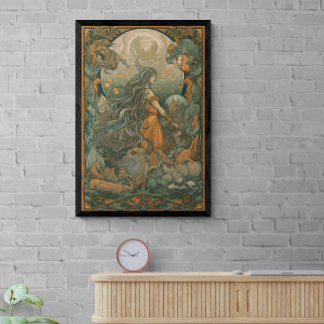 Poster Arte AI do Pintinho Hippie Psicodélico dos anos 70