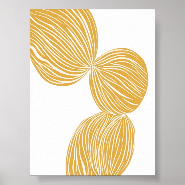 Poster Arte Amarela Ouro Minimalista Moderna (Frente)