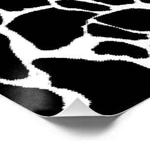 Póster Arte Animal Abstrato Preto Branco Padrão Design