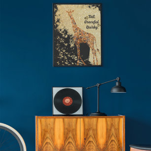 Poster Arte Animal Moderna Linda Girafa