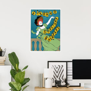 Poster Arte Antiga Modernista, Senorita Livorno Dançando