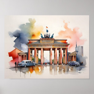 Poster Arte aquarela de Berlim