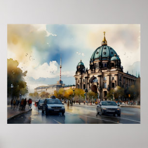 Poster Arte aquarela de Berlim