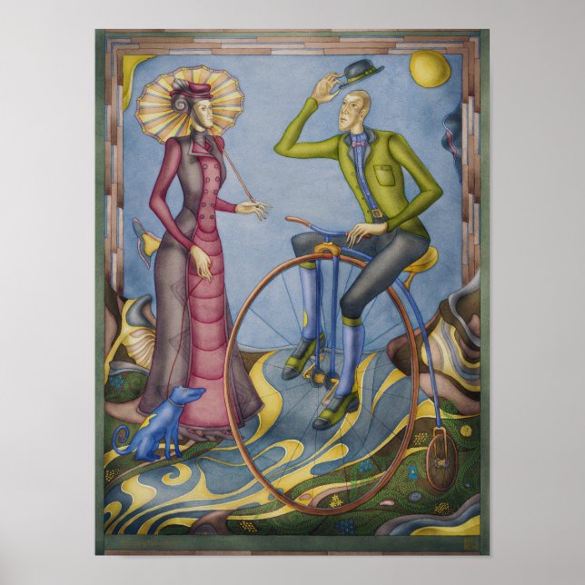 Póster Arte aquarela de bicicleta venenosa (Frente)