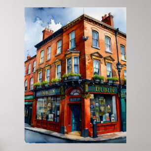 Poster Arte aquarela de Dublin
