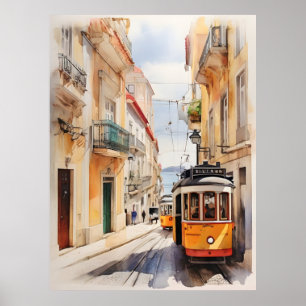 Poster Arte aquarela de Lisboa