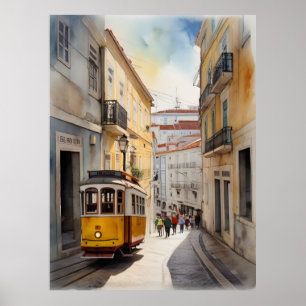 Poster Arte aquarela de Lisboa