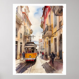 Poster Arte aquarela de Lisboa