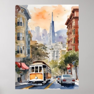 Poster Arte aquarela de São Francisco