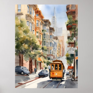 Poster Arte aquarela de São Francisco