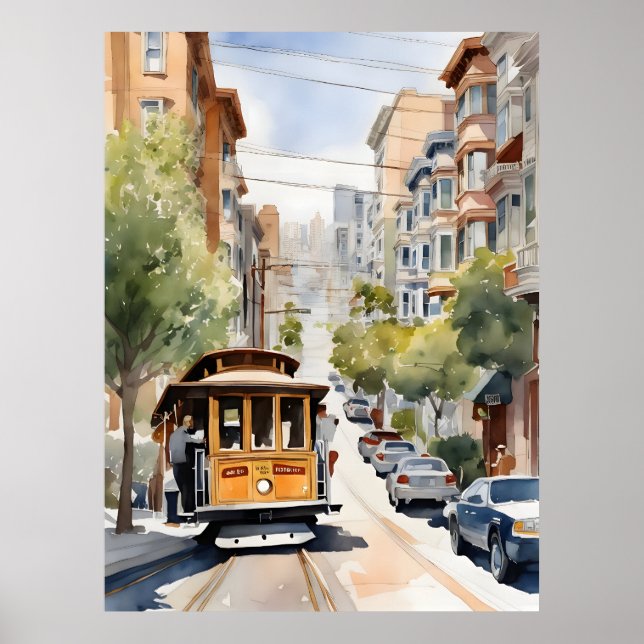 Poster Arte aquarela de São Francisco (Frente)