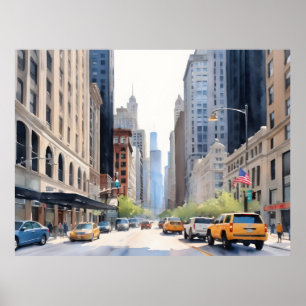 Poster Arte aquosa de Chicago