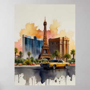 Poster Arte aquosa de Las Vegas