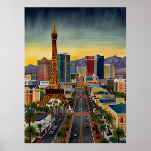 Poster Arte aquosa de Las Vegas