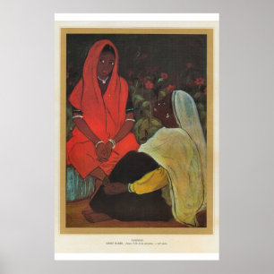 Poster Arte asiática clássica Paquistão, menina com