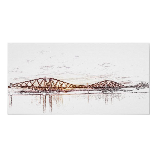 Póster Arte Atmosférica da Ponte Forth (Frente)