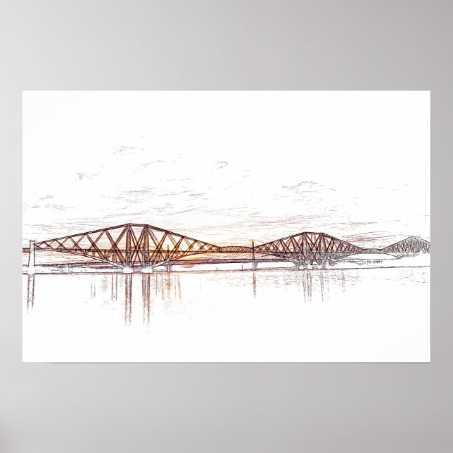 Poster Arte Atmosférica da Ponte Forth (Frente)