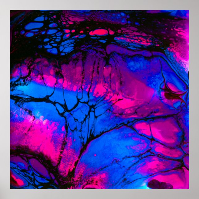 Poster Arte Azul-Céu e Cor-de-Rosa (Frente)