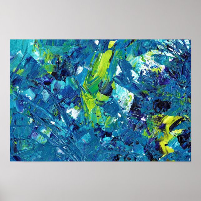 Poster Arte Azul e Verde limão (Frente)