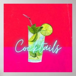 Poster Arte Bar Colorida Moderna