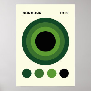 Poster Arte Bauhaus 1919 Círculos Concêntricos, decoração
