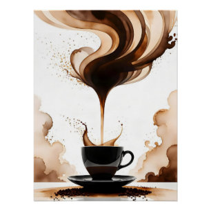 Póster Arte Bauhaus café da manhã (marrom)