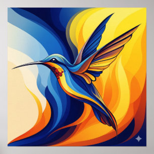 Poster Arte Biomórfica de Hummingbird