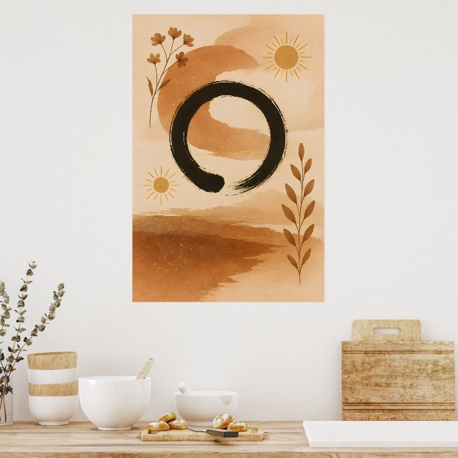 Poster Arte Boho Chinesa Tradicional (Cozinha)