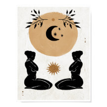 Arte Bôho Sol Lua Feminino Celestial