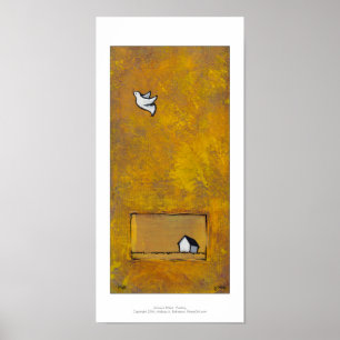 Poster Arte bonito da pintura do vôo do pássaro da pomb
