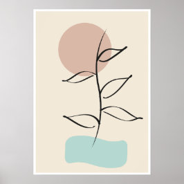 Poster Arte Botânica Abstrata para Parede – Arte de Linha