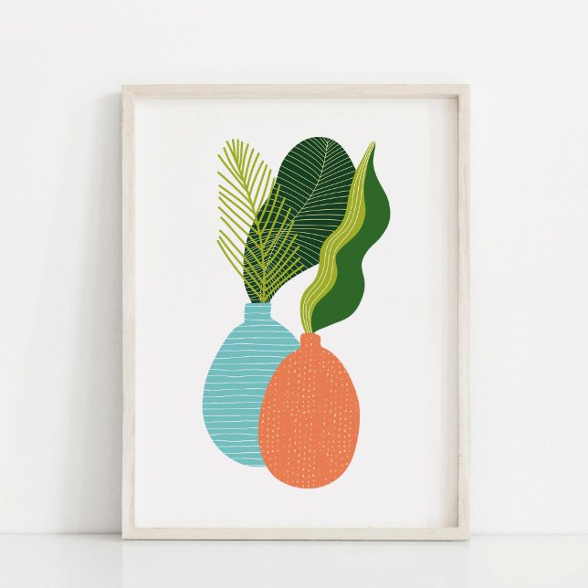 Poster Arte Botânica Boho Minimalista de Planta em Vaso (Criador carregado)