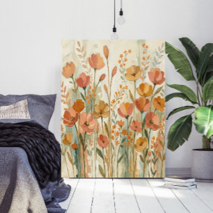 Poster Arte Botânica de Flores Abstratas Caprichosas para
