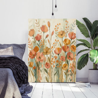 Poster Arte Botânica de Flores Abstratas Caprichosas para