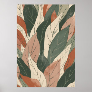 Poster Arte Botânica de Folha Camada de Terracota Salvia