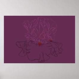 Poster Arte Botânica em Linha de Íris